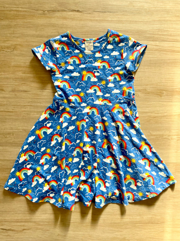 Frugi Organic Cotton Rainbow Twirl Dress, 5-6Y