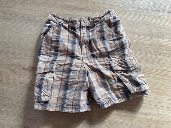 Wrangler Brown Plaid Shorts, 4T