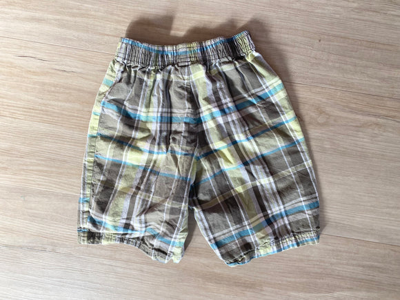 Faded Glory Green Plaid Pull On Shorts, 5T
