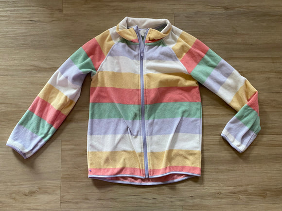 H&M Colorful Striped Fleece Zip Up Jacket, 8/10