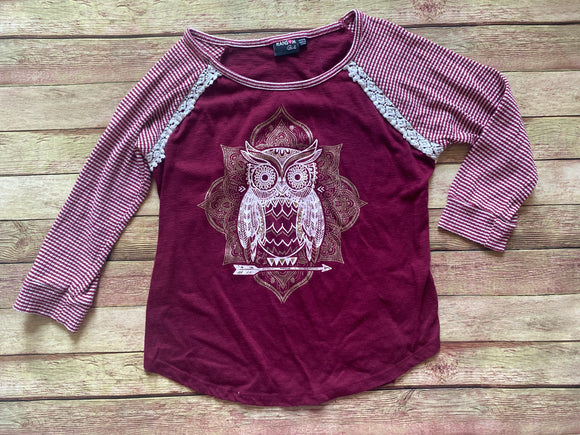 Owl 3/4 Sleeve Tee, XL (14-16)