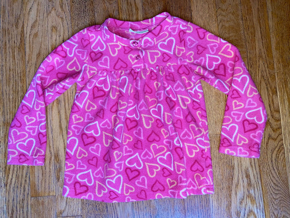 Fleece Pink Heart Pullover, 4T