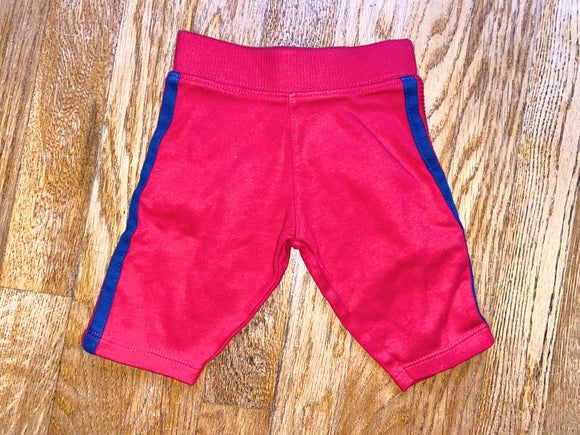 Red, Navy Stripe Pants, 0-3M