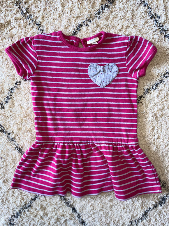 Striped Heart Tunic/Dress, 3T