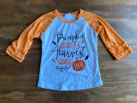 Pumpkin, Kisses, & Harevest Wishes Tee, 3T (90)