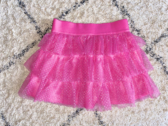 Pink Tulle Ruffle Skirt, 3T