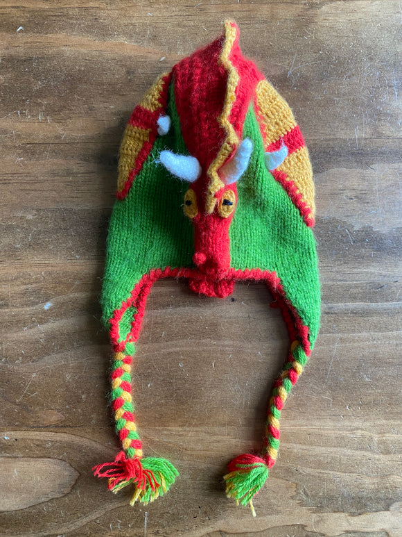 Homemade Knitted Dragon Beanie, Toddler