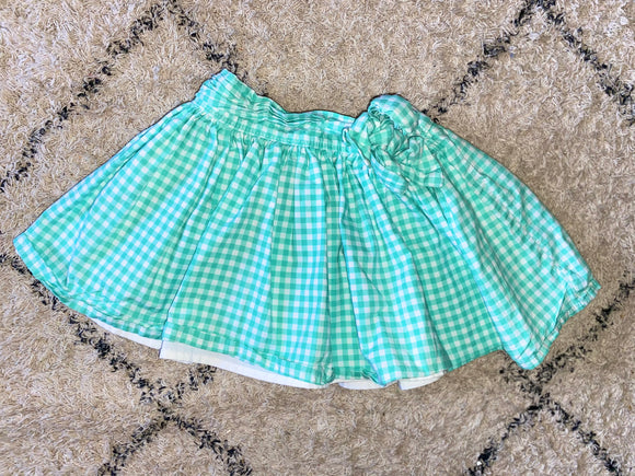 Mint/White Checkered Skirt, 2T