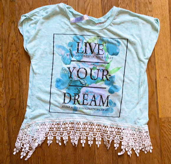'LIVE YOUR DREAM' Open Back Tee, M