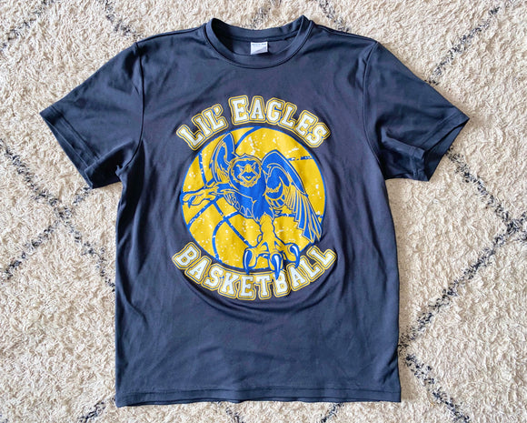 'Lil' Eagles Basketball' Athletic Tee, M (10-12)