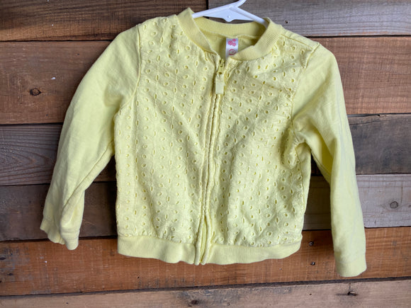 Yellow Zip Up Sweater, 3T