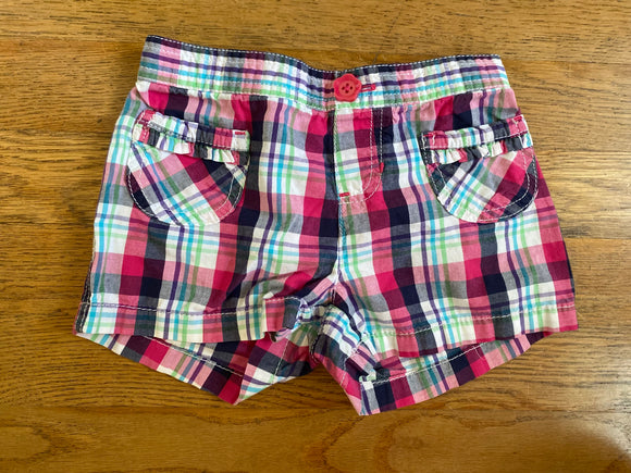 Pink Plaid Shorts, 3T