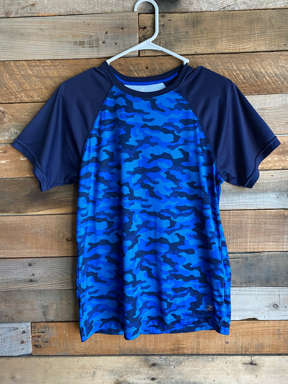 Blue Camo Athletic Shirt, XL (14/16)