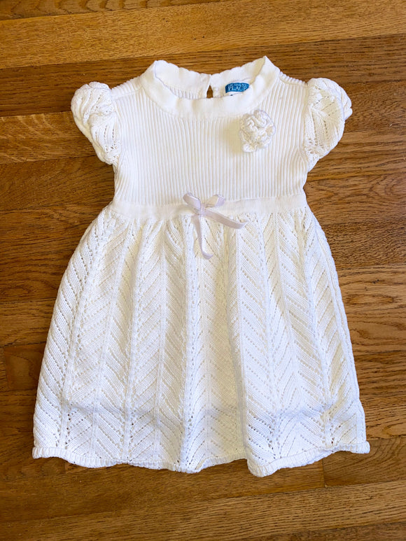 White Knitted Dress, 18M