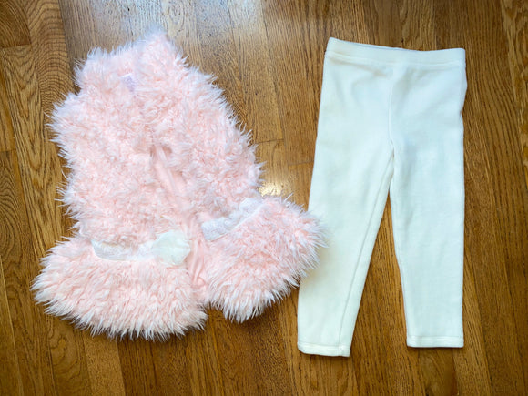 Faux Fur Vest/Fleece Pant Set, 4T