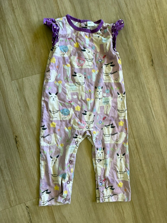 Poppy Mini Llama Romper, 2T