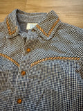 Lil' Cattlelac Embroidered 'Wild Wild West' Checkered Button Down, 18M