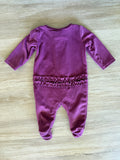 Koala Baby Purple Velour Ruffle Butt Sleeper, 0-3M