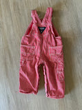 OshKosh Red Striped Lined Overalls, 6M