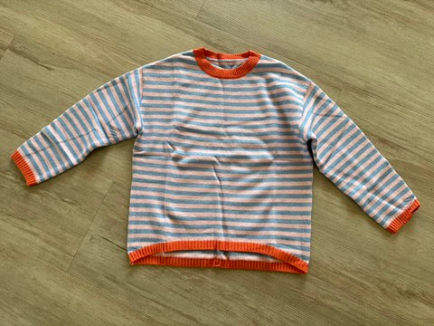 New Pink/Blue Striped Sweater, 140 (10)