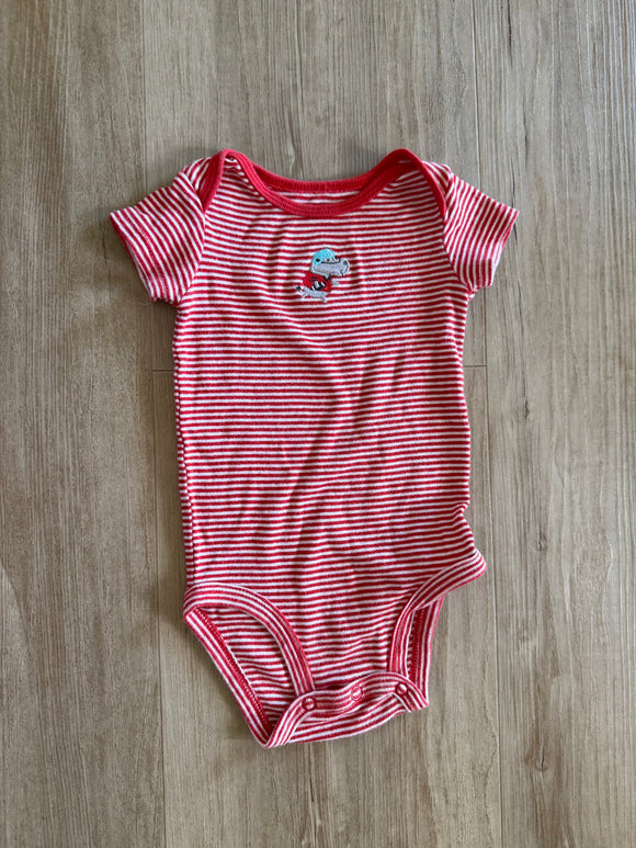 Carter's Football Hippo Striped Onesie, 6M