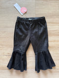 NWT Bailey's Blossom Black Shiny Bell Bottoms, 0-3M