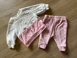 Carter's Waffle Knit Pink Bear Set, 0-3M