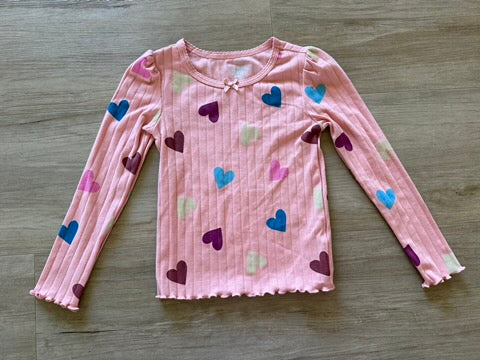 365 Kids Rib Knit Heart Long Sleeve, 6