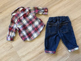 Baby Gap Plaid Flannel Set, 3-6M