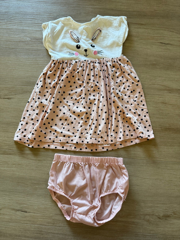 Beebay Bunny Dress & Carter's Bloomers, 18-24M