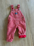 OshKosh Red Striped Lined Overalls, 6M