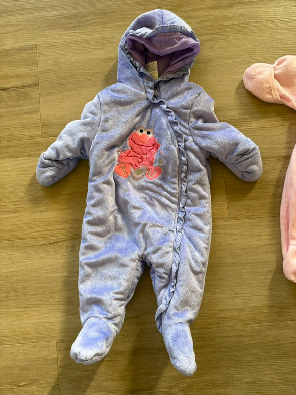 Sesame Street Purple, Pink Elmo Soft Bunting Suit, 3/6M