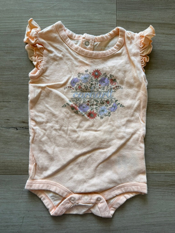 Carhartt Peach, Floral Onesie, 3M