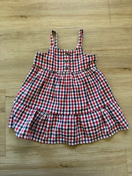 old navy red gingham dress Old Navy Women's Puff-Sleeve Plaid Fit & Flare Taffeta Mini Dress Red Tall Size L