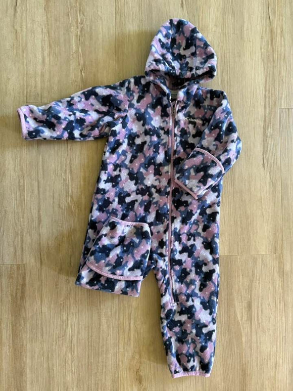 Columbia Purple/Navy Fleece Bunting Suit, 18-24M