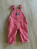 OshKosh Red Striped Lined Overalls, 6M