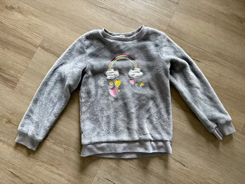 Shein Fleece Grey Rainbow Pullover, 130 (8)