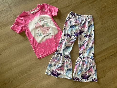 Boutique 'Dino Cutie Princess' Bell Bottom Set, 4XL (8-9T)