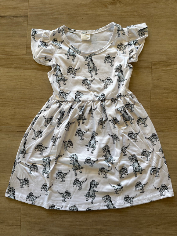 New Boutique Dinosaur Dress, 2XL (6-7)