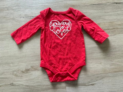 Cat & Jack Red, 'You are so loved' Onesie, 0-3M