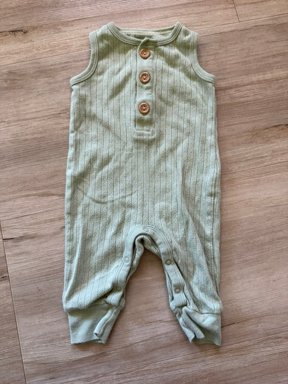 Cloud Island Henley Ribbed Jumpsuit, 0-3M