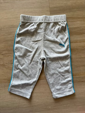 Puma Grey, Blue Stripe Sweatpants, 3-6M