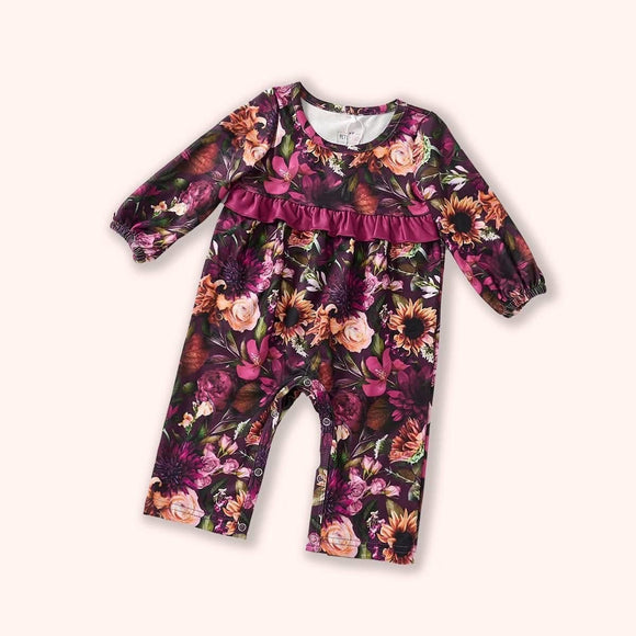 P+L Crimson Garden Romper, 0-3M, 3-6M, 6-9M, 9-12M, 12-18M, 18-24M