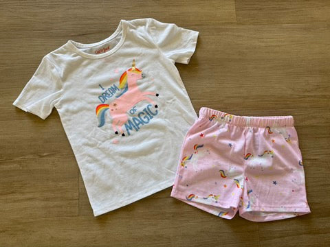 NWOT Cat & Jack Unicorn Shorts Pajamas, 2T