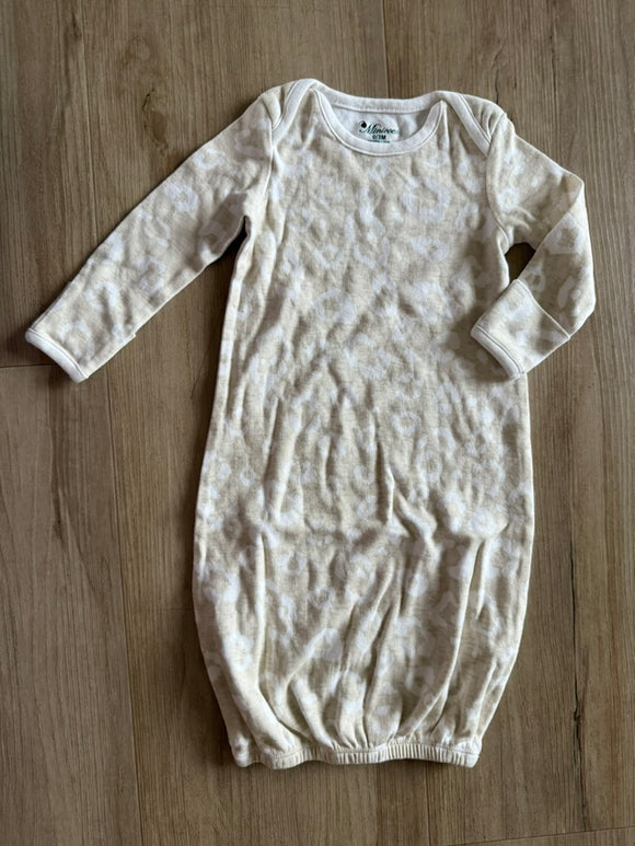 Minicoco Cheetah Print Sleep Gown, 0/3M