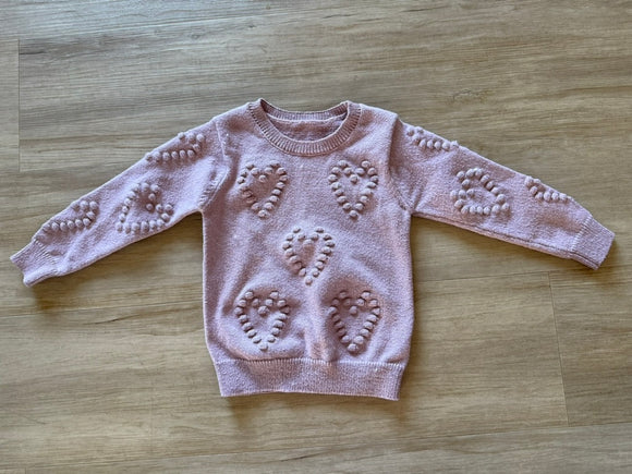 Shein Light Purple Heart Sweater, 7Y