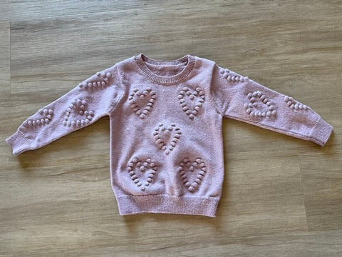 Shein Light Purple Heart Sweater, 7Y