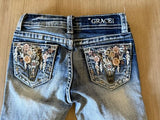 Grace in LA  Longhorn Embroidered Jeans, 4