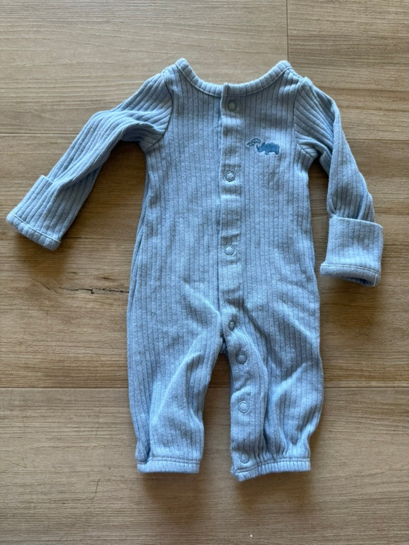 Carter's Rib Knit Blue Rhino Sleeper, Preemie