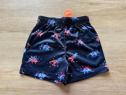 NWOT Children's Place America Dinosaur Athletic Shorts, 3T